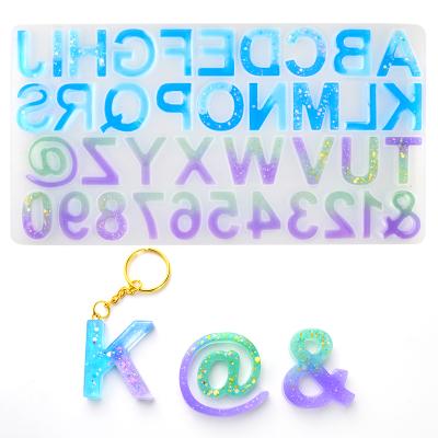 China DM027 Viable Reverse Alphabet Letter Epoxy Resin Mold Silicone DIY Resin Mold Key Chain Pendant Jewelry Making Craft Accessories 202011 for sale