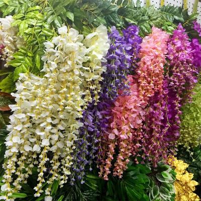 China Garland Foliage Artificial Flowers Vine Hanging Basket Garden Decorative Large-leaf Hydrangea Plants for sale