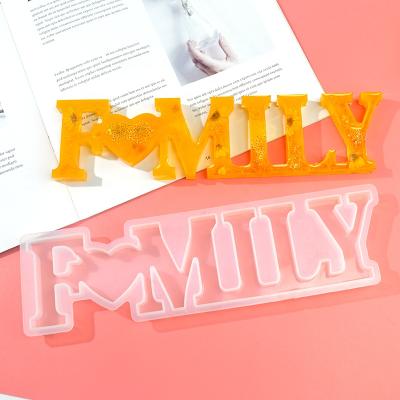 China Viable Head Jewelry Pendant Family Home Chain Love Form Big Head Chain Letter Molds Silicone Resin For Resin Craft DIY for sale