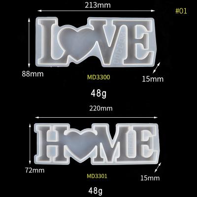 China TC132 Viable Live Home Family Letter 3d Word of Love Silicone Molds Sets Jewelry Making Mold for Resin Epoxy for sale