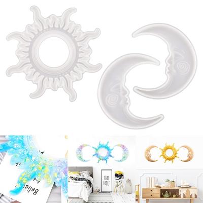 China Viable Amazon Hot Sale Sun Moon Mirror Silicone Casts Resin For Wall Decoration for sale