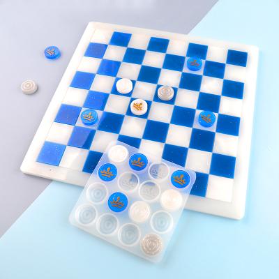 China DIY Viable International Checkerboard Chess Board Silicon Molds For Resin for sale