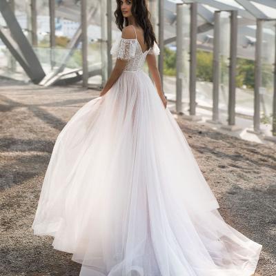 China Elegant Anti-Static White Mermaid Bride Wedding Dress With Long Train for sale