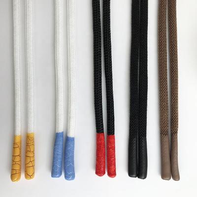 China Colorful Silicone Viable Garment Custom Dipped Top Dip Suction Rope Round End Hoodie Suction Rope Silicon Coated Tips for sale