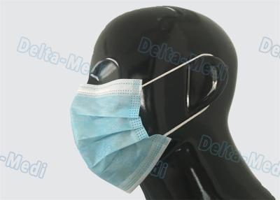 China 3 Ply Non Woven Earloop Disposable Face Mask Blue Color For Doctor / Patient for sale