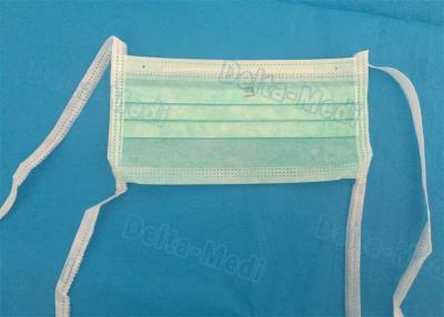 China Green 3 Ply Non Woven Face Mask , Sterile Disposable Medical Face Masks for sale