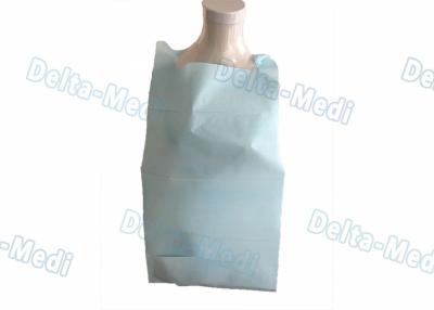 China Light Blue Waterproof Disposable Patient Bibs , Adults Custom Disposable Bibs With Pocket for sale