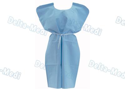 China Sterile SMS / PP Disposable Protective Apparel Patient Gown Without Sleeves for sale