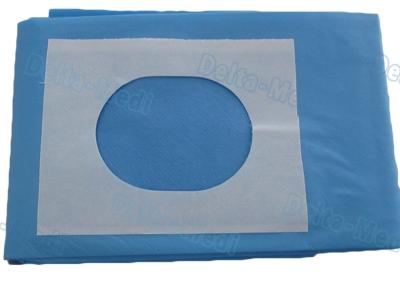 China Sterile Blue SMS Disposable Surgical Drapes Utility Drape With Slotted Hole / Adhesive Tape for sale