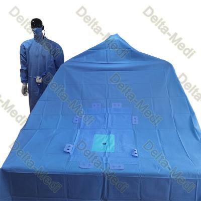 China Reinforced SMF Lower Extremity Disposable Surgical Drapes 20g 60g With Fenestration for sale