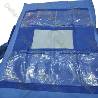 China SBPP+PE SMS SMMS SMMMS SMF Cardiovascular Drape With Pouches 20gsm - 60gsm for sale