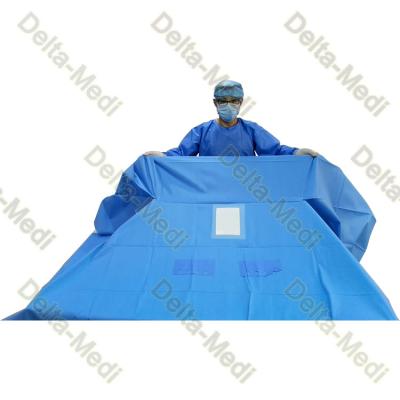 China Thyroid Disposable Surgical Drapes With Square Fenestration And Tube Holders for sale