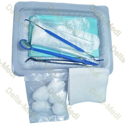 Cina Speculum di bocca sterile di Prob del forcipe della busbana francese di Kit With Utility Drape Gloves dell'esame orale in vendita