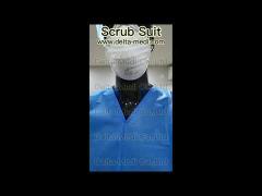 V Neck Disposable Scrub Suit With Pockets Dustproof Breathable