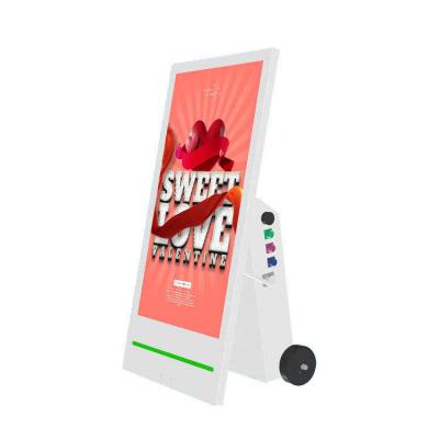 China Indoor Mobile LCD Touch Screen High Brightness Movable Display Advertising Player Battery Powered Outdoor Digital Signage Kiosk for sale