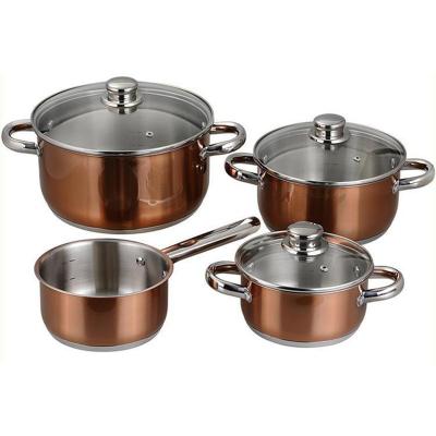 China Newly designed sustainable cooking pot cookware set stainless steel handle stainless steel pot for sale