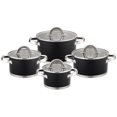 China Newly designed sustainable cooking pot cookware set stainless steel handle stainless steel pot for sale