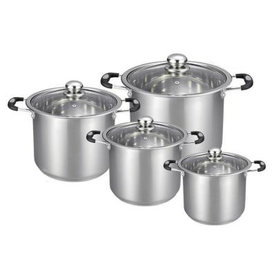 China Newly designed sustainable cooking pot cookware set stainless steel handle stainless steel pot for sale