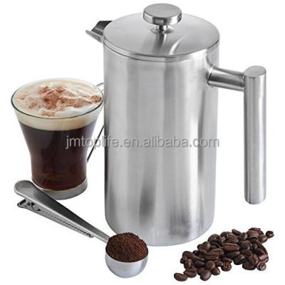 China Amazon 1.0 Liter Double Wall 18/8# Stainless Steel Sustainable Hot Selling French Coffee Maker for sale