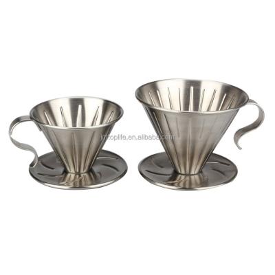 China Durable Colorful Stainless Steel Coffee Filter Dripper , Hand Drip Coffee Dripper for sale