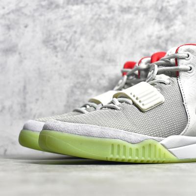 China 1:1 Logo Sneakers Top Quality Original PU Yeezy Air 2 Pure Platinum Kanye West Sneakers Men Women Yeezy Shoes for sale