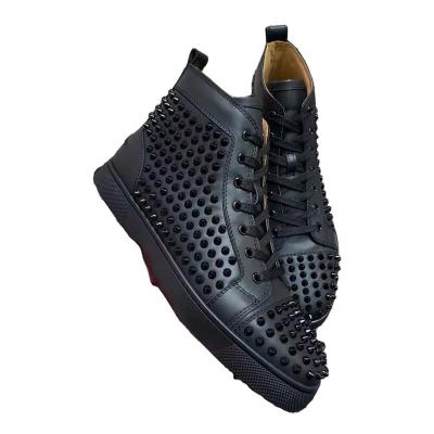 China Fashion Trend Sale CL 1:1 High Quality Europe Luxury Women Fashion Sneaker Red Bottom Rivets Big Size Famous Brand Men Casual Shoes for sale