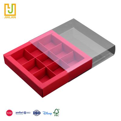 China New Products Fresh And Existing Handmade Hot Selling Square Simple Nine-place Grid With Transparent PVC Box Gift Box for sale