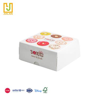 China China Handmade Factory Assured High Quality Always In White Square And Paper Donuts Stock Folding Flap Bread Food Box for sale