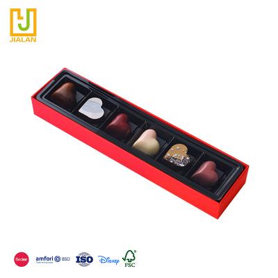 China Cheap Factory Price Handmade In Running Starry Sky Heart Shaped Drawer With 6 Compartment Cavity Chocolate Box for sale