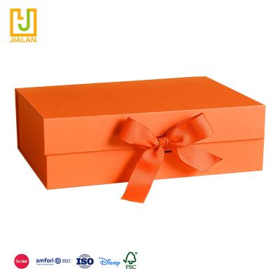 China High quality and low price handmade color spot healer waterproof folding cardboard boxes with same color ribbon for sale