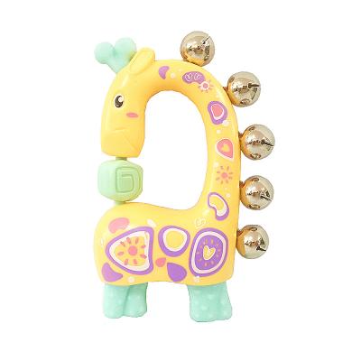 China China Factory Directly Sales ABS Lovely Animal Giraffe Animal Shape Baby Rattle Musical Hand Toys for sale