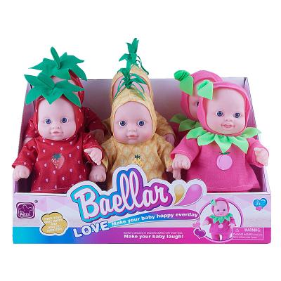 China Lovely Fruit Style Battery Operated Toy 2019 New Design Mini Doll Toys For Child Newbornn Baby Gift Set for sale