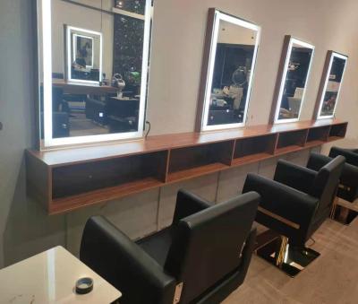 China Portable Modern Mirror Station Barber Shop Beauty Salon Mirror and Mirror Station for sale