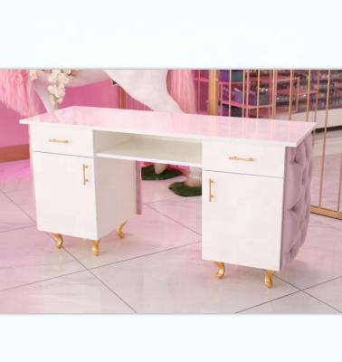 China Easy clean pink nail manicure table/manicure table nail table/nail drier table for sale