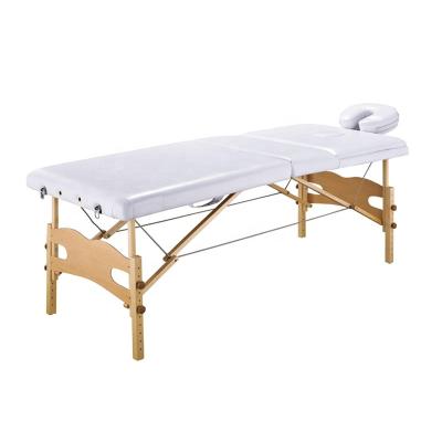 China Modern Aesthetic Wood Folding Massage Bed Salon Beauty Facial Bed for sale