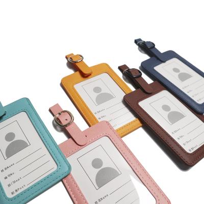 China Custom Logo Safety Travel PVC Faux Leather Baggage Luggage Tag Wholesale for sale