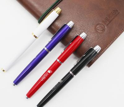 China office & School Pen Logo Printed Metal Point Promotional Ball Pen, Red Metal Pen for sale