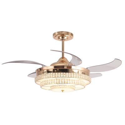 China Luxury Home Decorative Remote Control Light Led Ceiling Fans Lamp For Luxury Invisible for sale