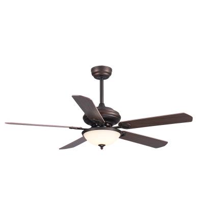 China Retro Traditional Style 52 Inches Modern Antique Black Plywood Sale Celling Fan Remote Control Ceiling Fan With Light for sale