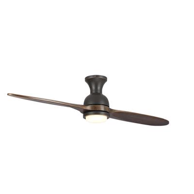 China Latest Ceiling Fan 52 Inch Wooden Blades Simple/Modern Bedroom Decorative Nature Wood Copper Motor Led Fan Light for sale