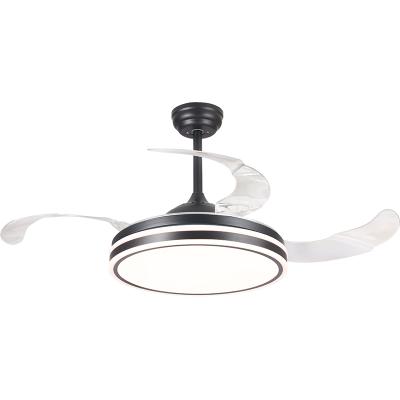 China Wholesale Modern Creative Decorative Black 220V LED Cover Blade Ceiling Fan Invisible Light With Remote Control For Living Room for sale