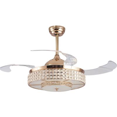 China Luxury Luxury Crystal Invisible Ceiling Fan with LED Lights for sale