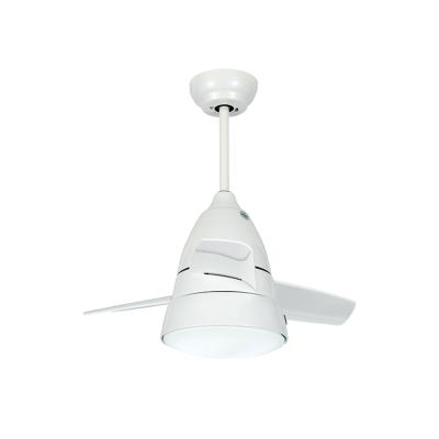 China With 26 Inch Mini Decorative Modern ABS Designer White Blade LED Light Remote Control Ceiling Fan for sale