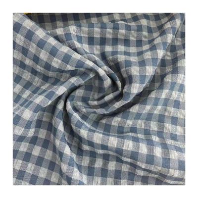 China 2022 hot sale polyester cation spandex yarn stretch fabric breathable small square four way garment blouses for sale