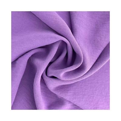 China 2022 new design plain 180D CEY air circulation stretch 100% polyester anti-static dyeing fabric imitated linen fabric for women garment for sale