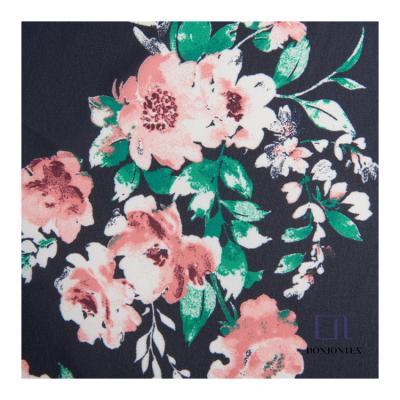 China Service anti-static high quality woman pleat polyester chiffon floral print fabric for dress, hijab and veil for sale