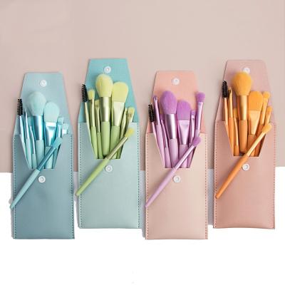 China 8pcs Mini Professional Makeup Brushes Hair Brushes Long Lasting Beauty Tools Set with Matte Wooden Handle Portable Soft for sale