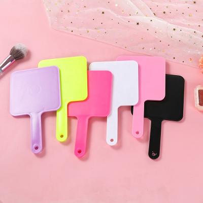 China Wholesale Custom Private Label Lighted Logo Square Handheld Mirror Makeup Lighted Handheld Makeup Mirror With Packaging Box for sale