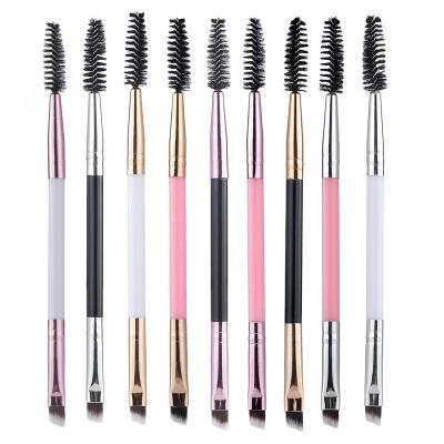 China Single Eyelash Extension Tools Logo Double End Eyebrow Brush Professional Custom Eyelash Extensions Makeup Magic Wands Mascara Brush Lash Eye Brush for sale