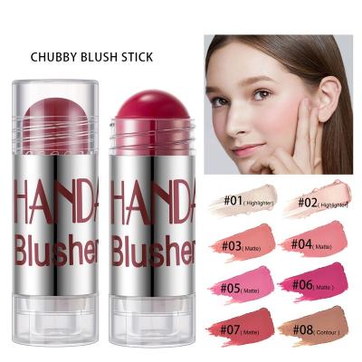 China New Sunscreen Makeup Cream Blush Stick Face Waterproof Moisturizing Blush Stick Private Label Cosmetics Blush Highlighter Bar Blush for sale